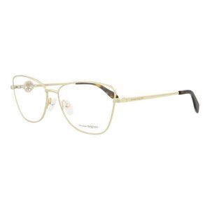 Alexander McQueen Womens Cat Eye Gold Gold Transparent Fashion Designer Eyewear